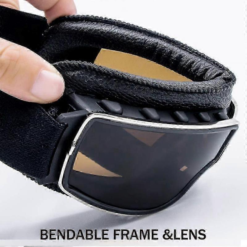Motorcycle Goggles Vintage Pilot Leather Riding Glasses Scooter Atv Off-road Anti-scratch Dust Proof Eyewear For Men Women Adultblack Frame,smoke Len