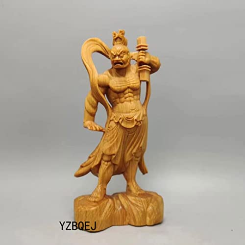 Pair of Natural Cliffwood Buddha Statues, Kongorikishi (Diva), 12cm Tall, Guardian Deities