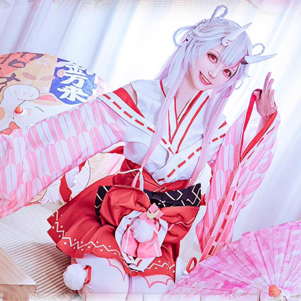 [Milky Time] Hololive Hyakki Ayame Cosplay Vtuber Halloween New Costume Shrine Maiden (M)