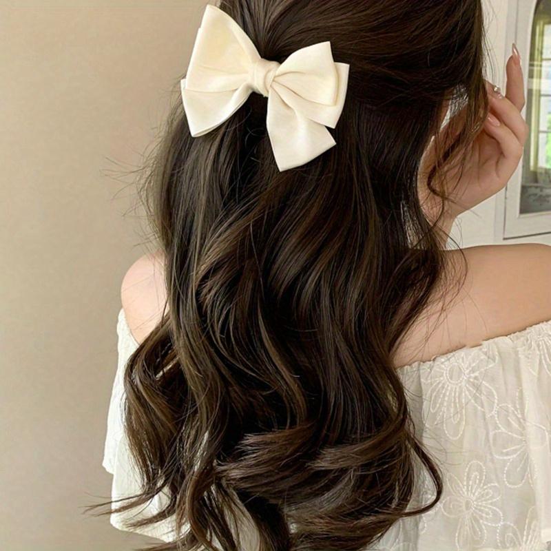 Doppelstöckige Schleifen-Haarspange, Geeignet für Damen für den Alltag/Urlaub/Arbeit, Krokodilklemme Haar-Accessoires Klauen-Klemmen Haarkrallen Haarspangen
