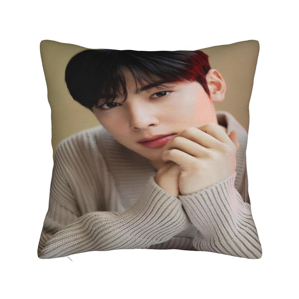 CHA EUN WOO Kpop ASTRO Idol Pillowcases Product Printing Cushion Cover  Throw Pillow Cover Bed Decorations Square Multiple Sizes