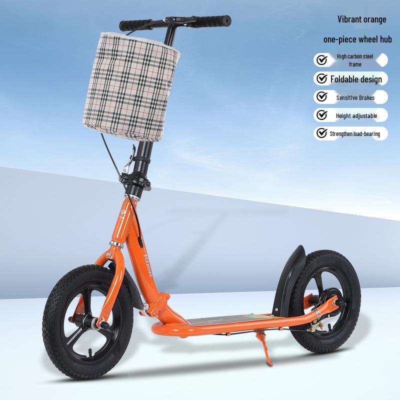 Folding Two-Wheel Scooter for Teens & Adults with Handbrake