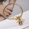 Fashion Gold Color Ballet Ladies Heart Cross Pendant Bracelet Closed Ladies Exquisite Banquet Party Zircon Gift