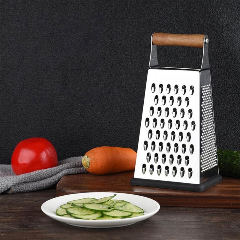 Professional Cheese Grater,Stainless Steels Metal Box Grater with Handle,4 Side Handheld Kitchen Food Shredders Potato