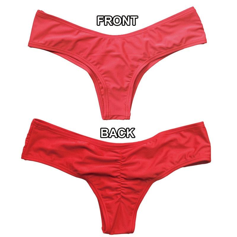 Luxurious Women Brazilian G-string Briefs With Elegant Ruffles For Beachwear