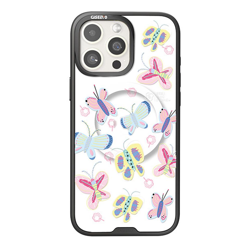 

CASEEVO For iPhone 16 Pro Case Compatible with MagSafe TPU Acrylic Phone Cover with Interchangeable Back Panel Butterfly