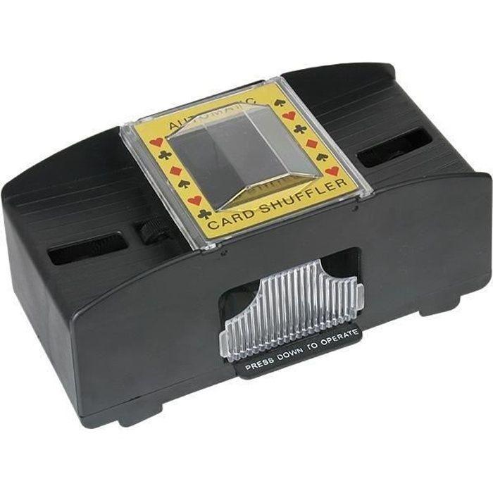 Distributeur de cartes automatique pour poker et rami, mélange 1 à 2 jeux, compact 11 x 12 x 22 cm
