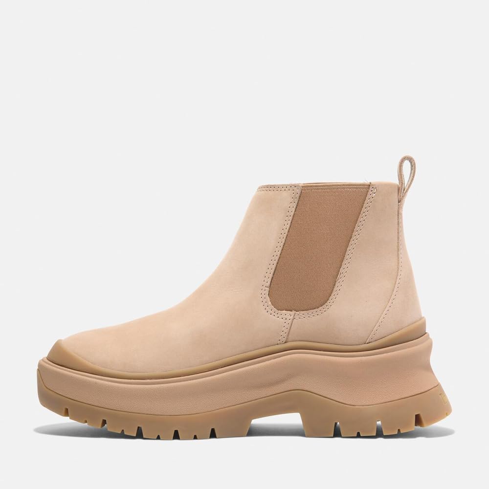 Timberland Roxy Lane Mid Chelsea Light Beige Size Boots, Women's, TB0A28XMEN71, Nubuck, 6.0 / 23.0cm