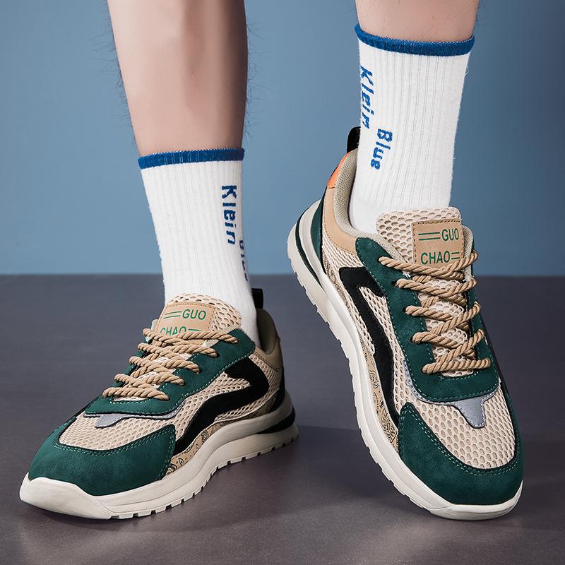 Men’s Sports Basketball Shoes Street Style Running Sneakers Students Over Sized Breathable Mesh Shoes Low Top