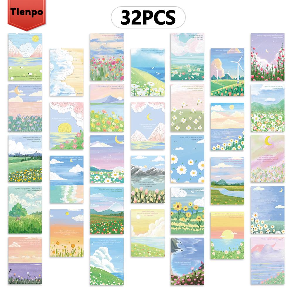 

32pcs, Painted Landscape Postcards, Interior Bedroom Decorations, Wall Stickers, Message Cards, Mailing Postcards, Souvenir.