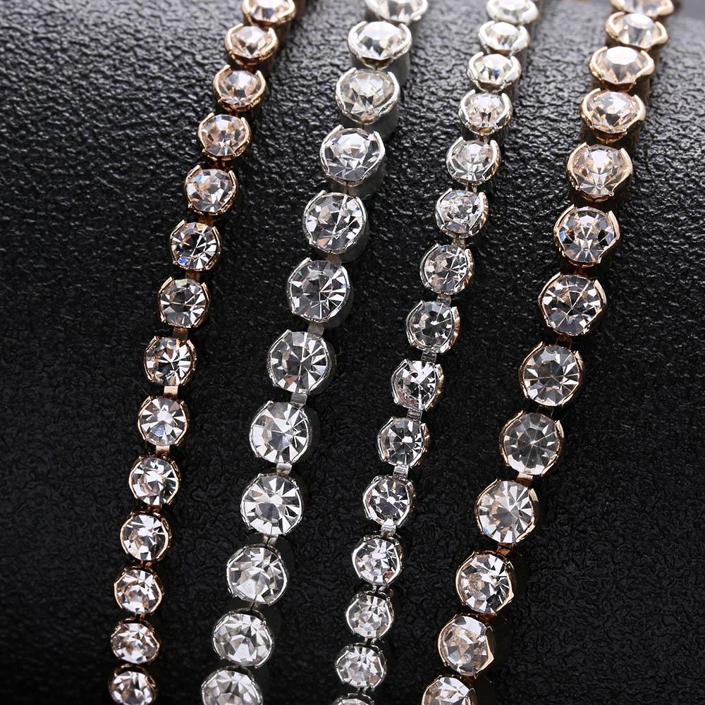 1Pc Crystal Rhinestone Jewelry Gold/Silver Color Bracelet Chain Women Bridesmaid Girls Wedding Party Hot Sale Gift Cuff Bracele