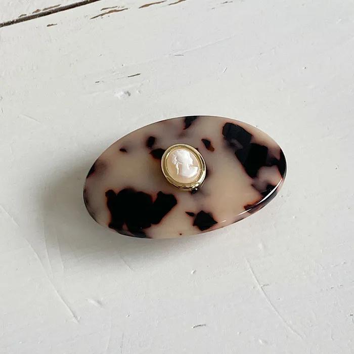 Classic Point Hair Barrette 2Type [BeigeLeopard]