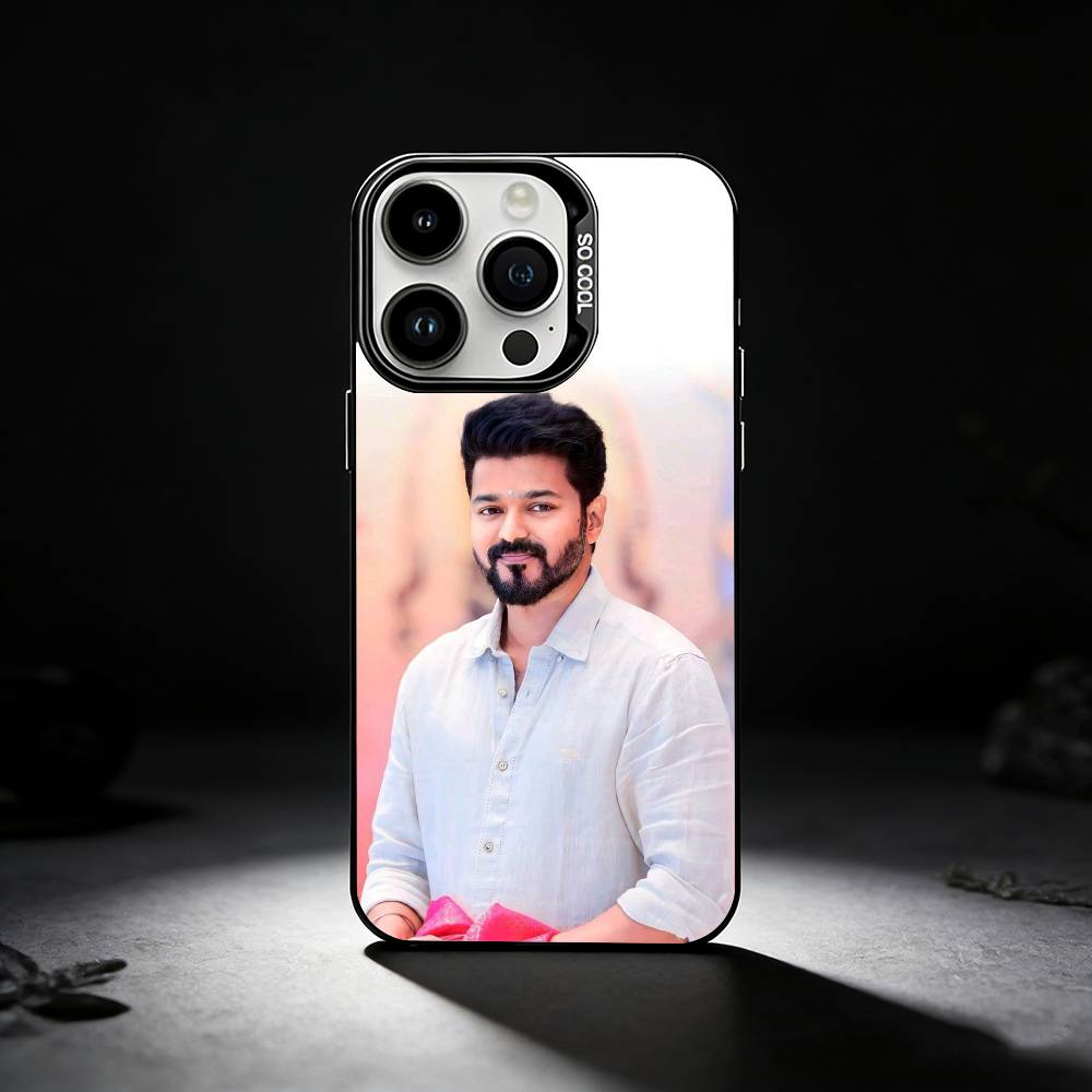 T-ThalaPathy Actor V-Vijay Phone Case For iPhone 17,16,15,14,13,12,11 Plus,Pro Max,XS,Colored silver phone case