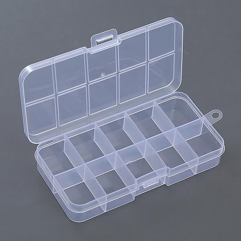 Rectangle Plastic Jewelry Box Compartment Storage Box Case Jewelry Earring Bead Craft Display Container Organizer