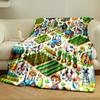 Adorable Farm Themed Blanket with Cows Tractors and Crops Blanket for Livingroom Couch Lunch Break Soft Throw for Friend's Festival Gift