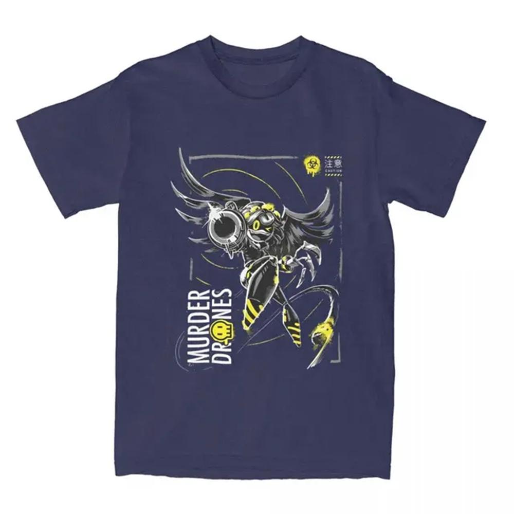 Uomini Donne Orrore Murder Drones V Cartone Animato Anime Maglietta Roba 100% Cotone Top T-shirt Magliette Novità Estate Magliette Grafiche