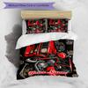 3PC Custom Name Retro Car Motorcycle Art Bedding Set Printed Bedding Set Duvet Cover Closure Includes 1 Duvet Cover & 2 Pillowcases for All Seasons Be