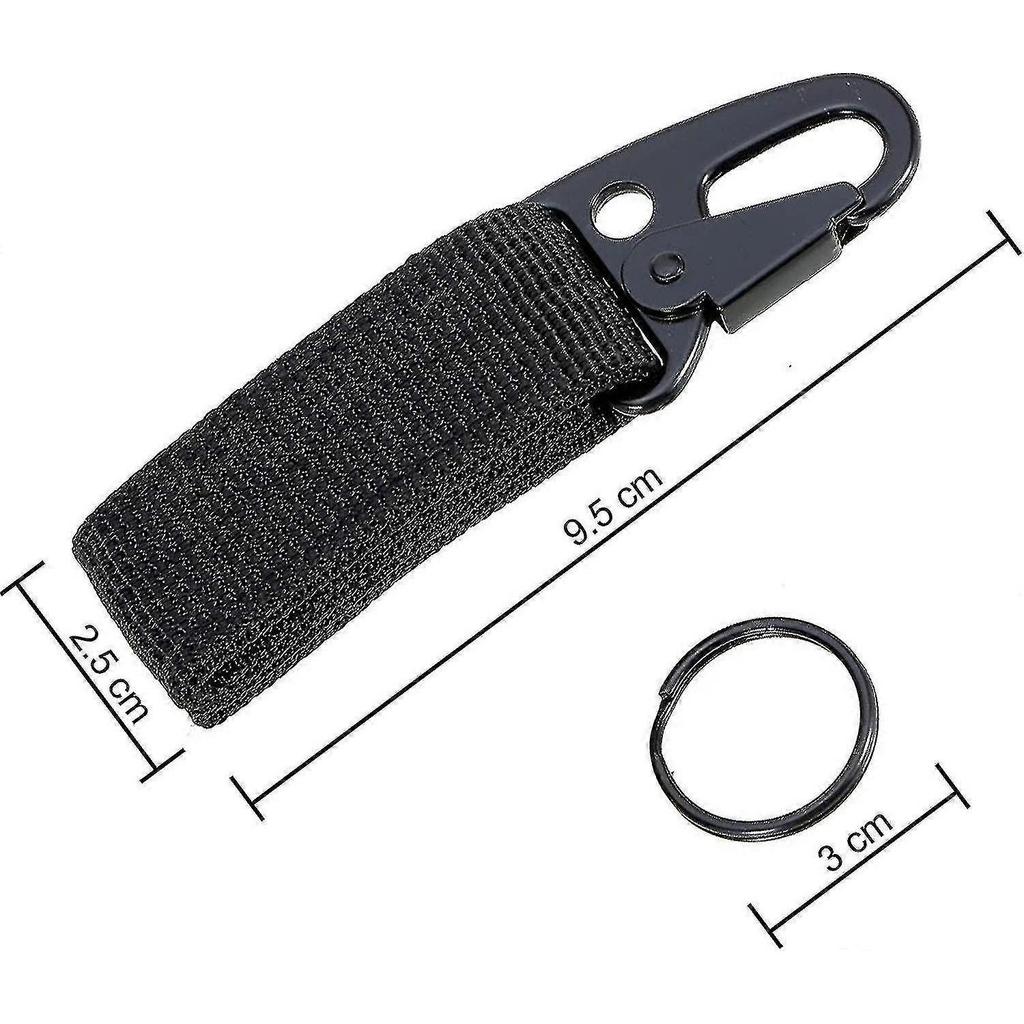 Belt Carabiner, Nylon Strap With Anti-friction Key Ring 10cm Tactical Vest Buckle For Outdoor, Camping, Hiking5 Pcs