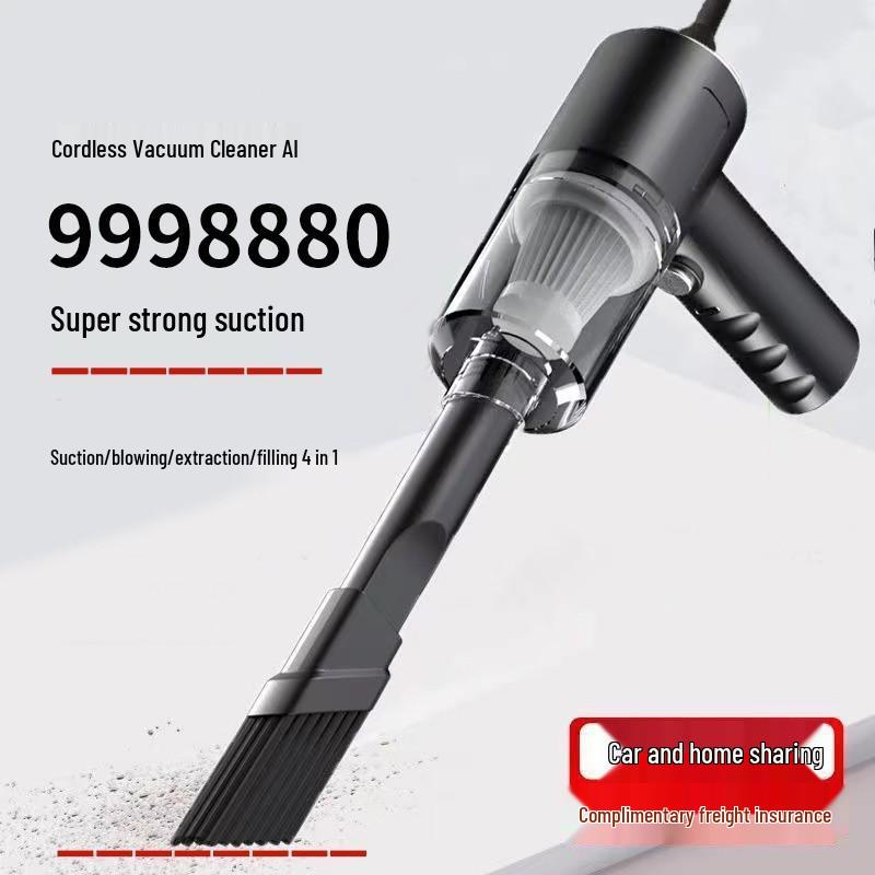 Dual-Function Wireless Handheld Vacuum & Blower for Car and Home - High Suction, Rechargeable.