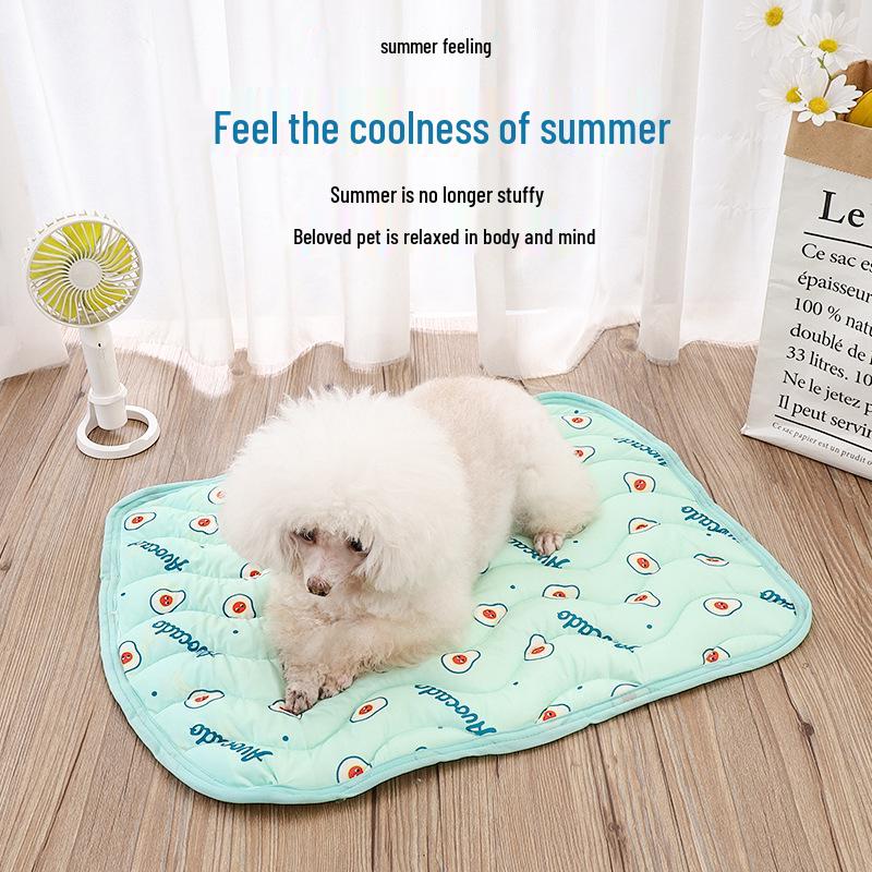 Summer Cooling Ice Silk Pet Mat: Breathable Cat and Dog Bed for a Cool Sleeping Experience