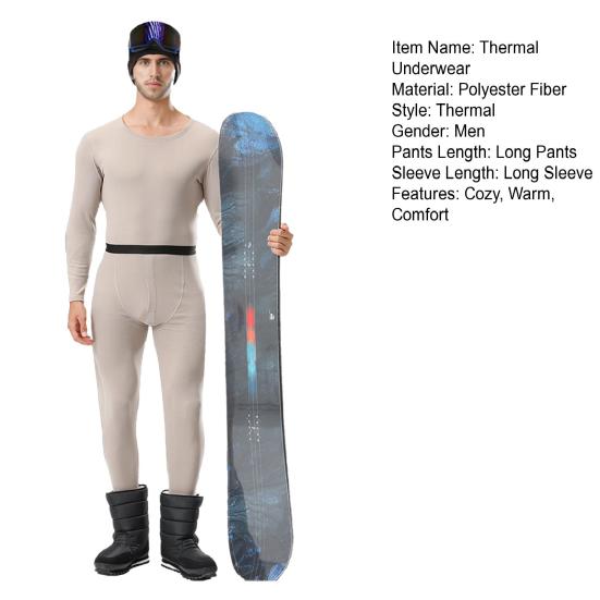 Thermal Underwear for Men Fleece Lined Long Johns Set 2 Piece Shirts And Pants Base Layer for Cold Weather Winter