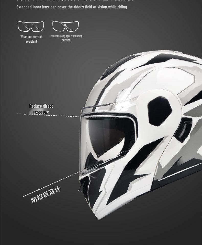 AD Flip-Up Full Face Electric Motorcycle Helmet, Unisex, All-Season, 3C/DOT Certified Safety Gear