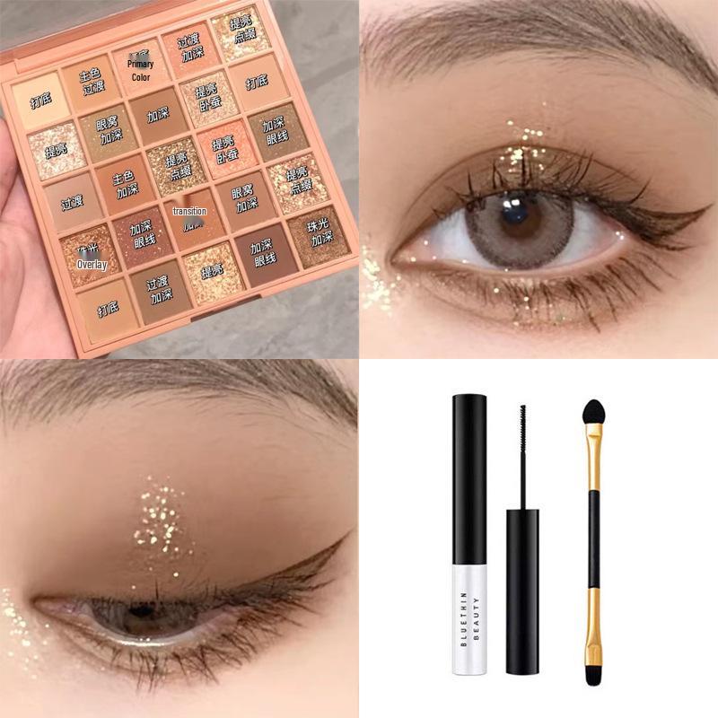 25-Color Matte Earth Tone & Pink Eyeshadow Palette for Beginners - MGL Student-Friendly Makeup