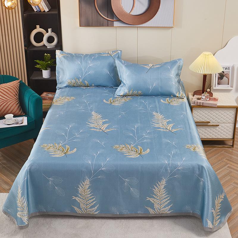 Eisseidenmatte Dreiteiliges Set Maschinenwaschbare Faltmatte Sommer Klimaanlagenmatte Haushalts-Rattanmatte Bettzeug