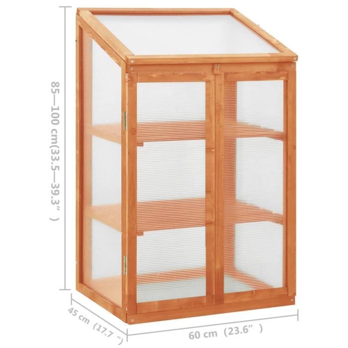 VidaXL Serre 60x45x100 cm Bois de sapin