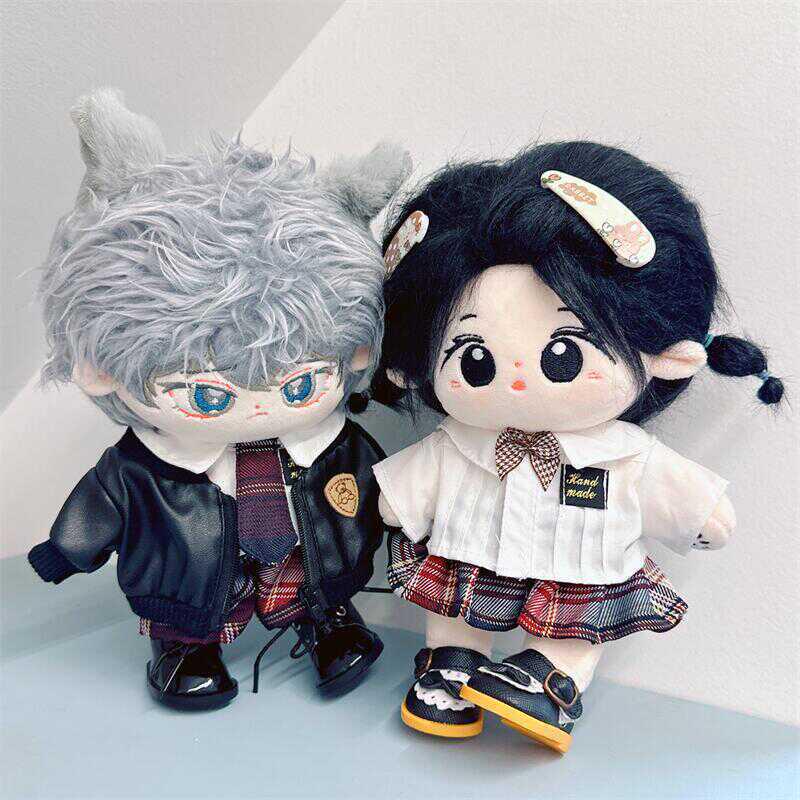 Baumwoll-Babykleidungsset im College-Stil - Beinhaltet Uniformhemd, Lederjacke und Mantel für Jungen und Mädchen (10cm-20cm)