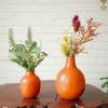 Orange Metal Flower Vase for Home Decor| Decoration Item for Living Room Office| Table Decorative Flower Pot for Gifting | (Pack of 2, Orange)