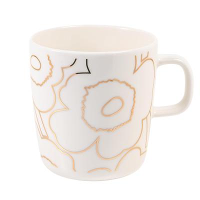 Marimekko Mug, 400ml, Winter 2025, Piirt Unikko White Gold, 75636 075636 120 [Parallel Import]