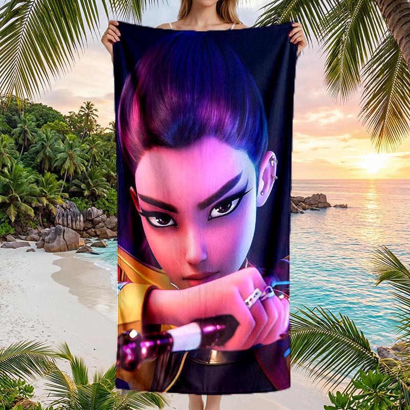 Kpop Hunter Fashion Beach Towel: Ideal for Summer Adventures Soft, absorbent and quick drying suitable for swimming and bathing