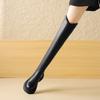 Krazing Pot Microfiber Autumn Winter Shoes Med Heels Flat Platform Size 42 Over-the-knee Boots Slip on Punk Style Elastic Thigh High Boots