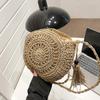 Fashion Hollow Out Shoulder Bags For Women Casual Straw Crossbody Small Round Bag Purse Tassel Messenger Handbags