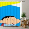 Crayon Shin-Chan The Movie Ora To Hakase No Natsuyasumi 2D Print Waterproof Shower Curtain, Blue Anime Bathroom Decor With Hooks