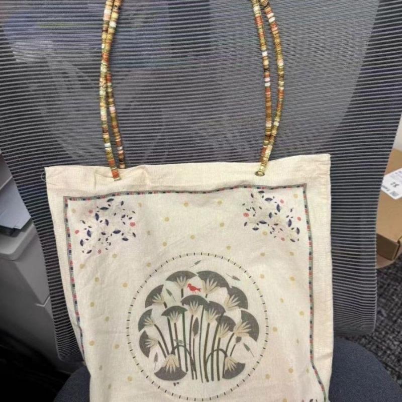 Plant and Floral Casual and Laid-back Style Large-capacity Versatile Single-shoulder Underarm Tote Bag