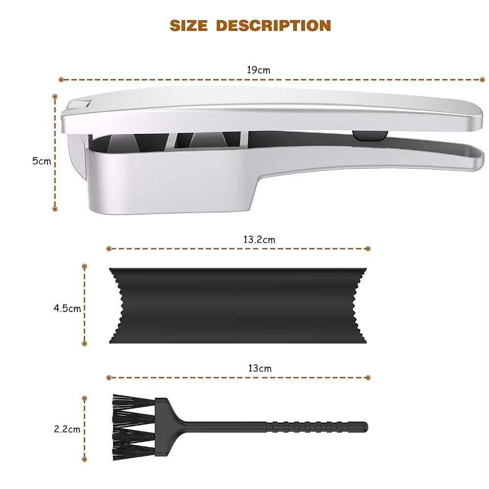 Garlic Press Set 2 In 1 Garlic Mince and Garlic Slice with Garlic Cleaner Brush and Silicone Tube Peeler Set Kitchen Gadgets