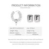 Exaggerated Inlaid Rhinestone Earrings Jewelry Set Square Necklace for Women Wedding Party Accessories