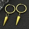Punk Spike Rivet Hoop Earrings For Women Men Ear Studs Stainless Steel Gothic Hip Hop European and American Earring Jewelry Gift