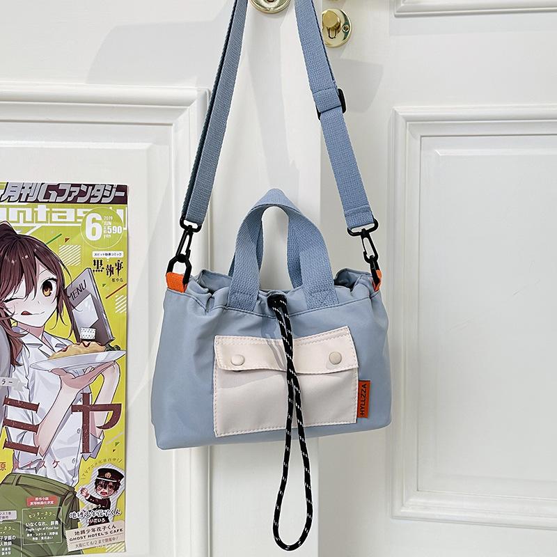 Lightweight Nylon Color Block Crossbody Bag for Women Small Shoulder Purse