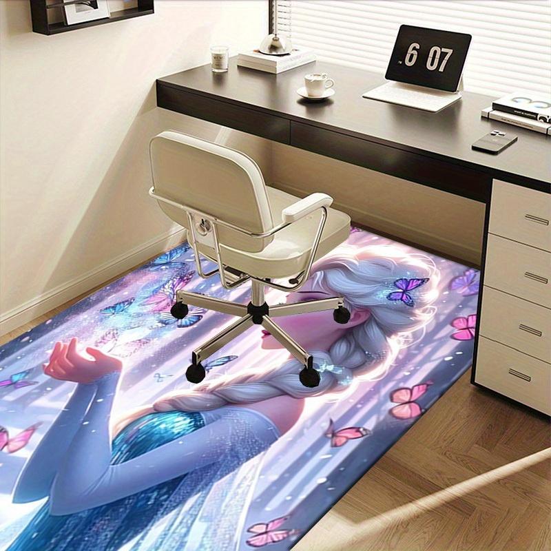 1pcOffice Carpet, Desk Mat, Gift for Home Decor, Elsa Inspired Butterfly Design, Soft and Comfortable Rug for Under Chairs