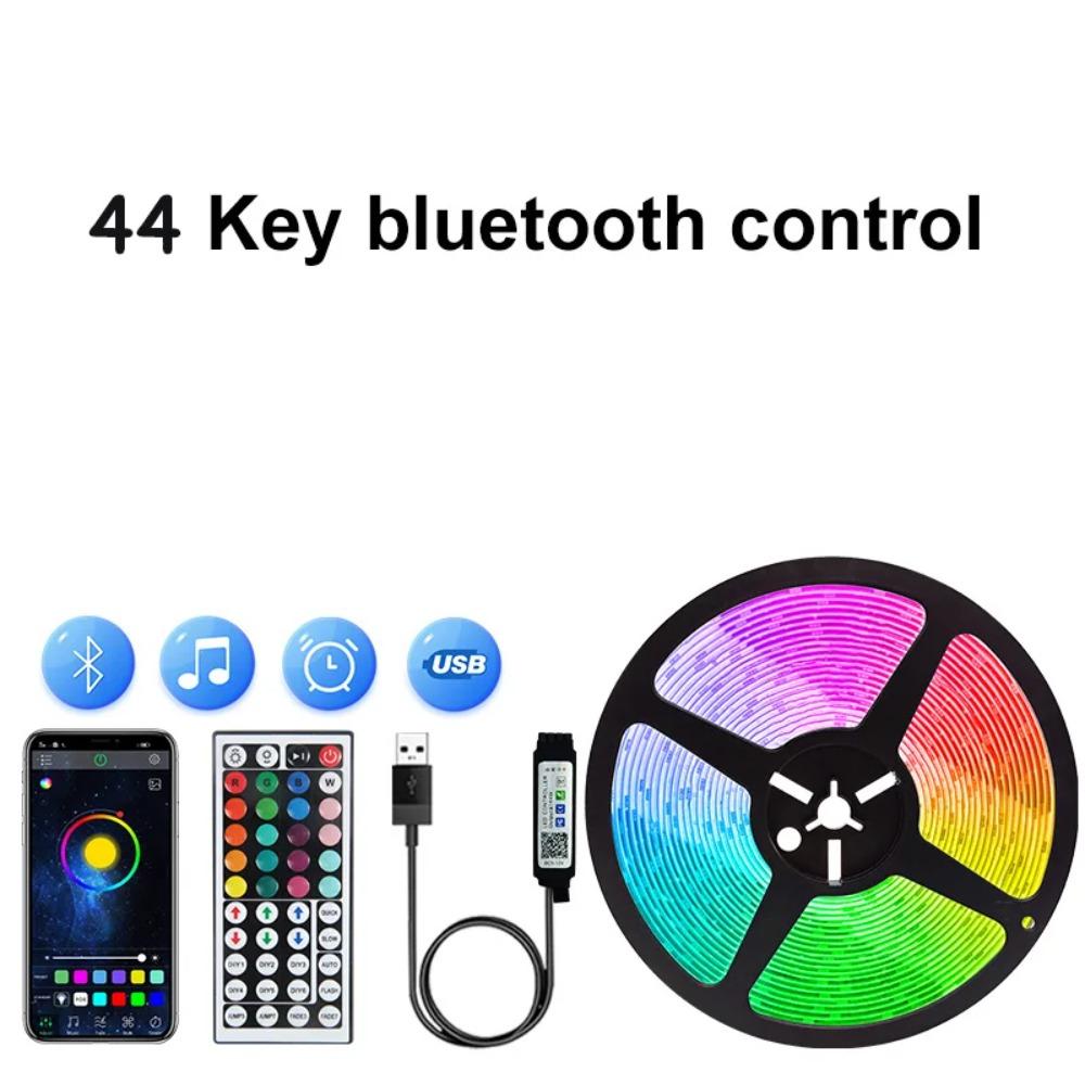 USB LED Strip Light Bluetooth RGB 5V 1M-30M RGB Lights Flexible LED Lamp Tape Ribbon TV Desktop Screen BackLight Diode Tape