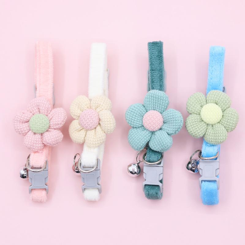 Pet Collars, Cute Cartoon Flower Bell Collars, Cat Necklaces, Small Dog Supplies