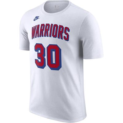Nike X NBA Kollaboration Golden State Warriors Stephen Curry Essential Hardwood Classics Rundhals-Pullover Baumwolle Kurzarm-T-Shirt HJ2753-103