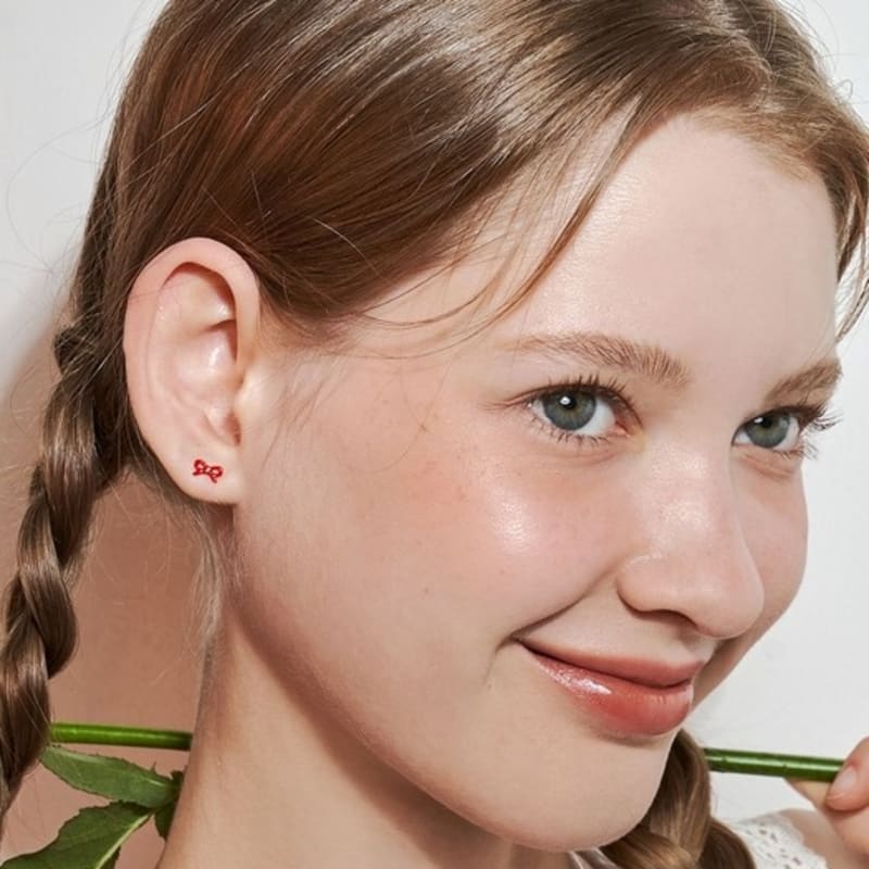Hei [sv925] Pretty Ribbon Earring