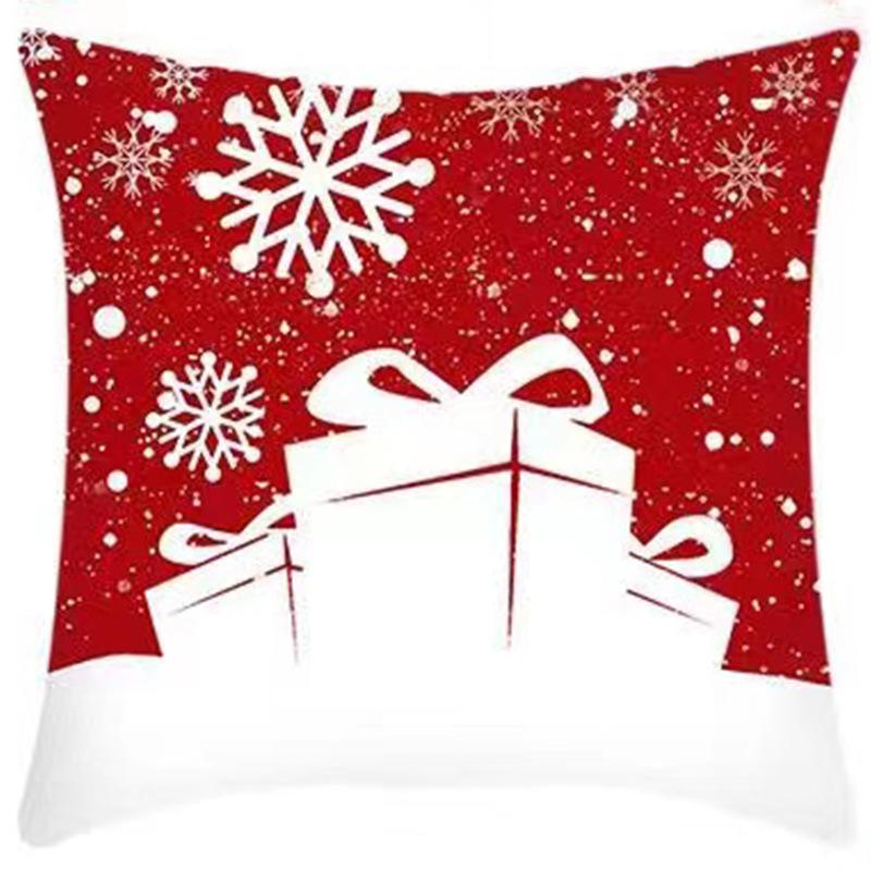 New Christmas Sofa Pillow Cover Home Animal Letter Print Bedside Pillow Cover