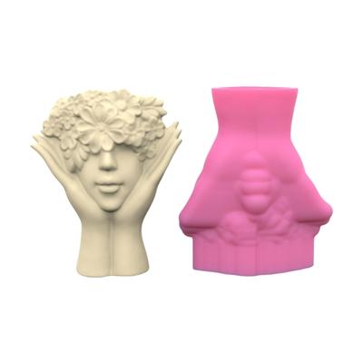 Silicone Ornament Moulds Silicone Vase Molds Flower Human Shape Flexible Crafting Moulds Silicone Texture Craft Moulds