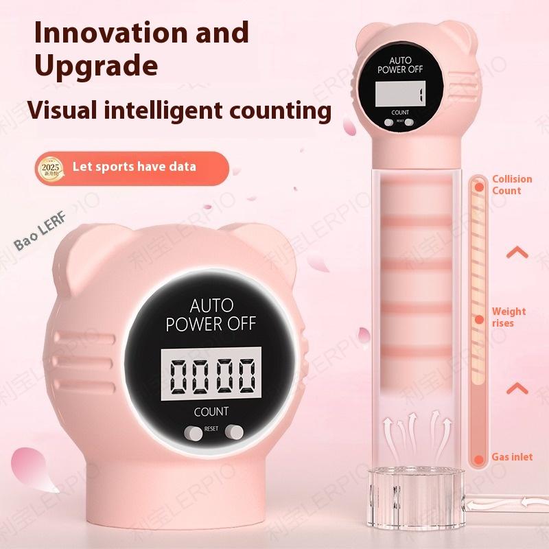 1Pc With Counter Counter Breathing Exercise Device Skin Improve Feature Adjustable Resistance Deep Breathing Dumbbell