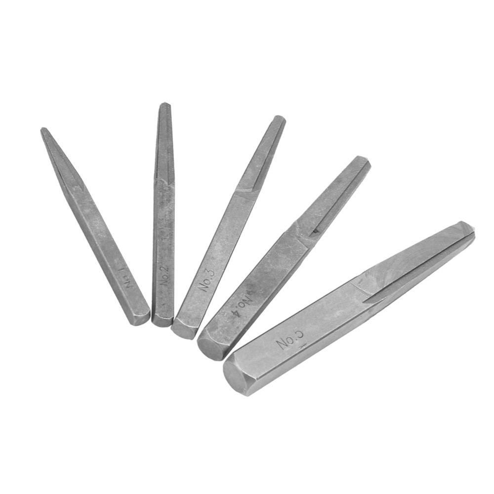 5 Pcs Straight Fluted Easy Out Bolt Extractor Set Bolt Removal Tool for Broken Bolt Thread Repair